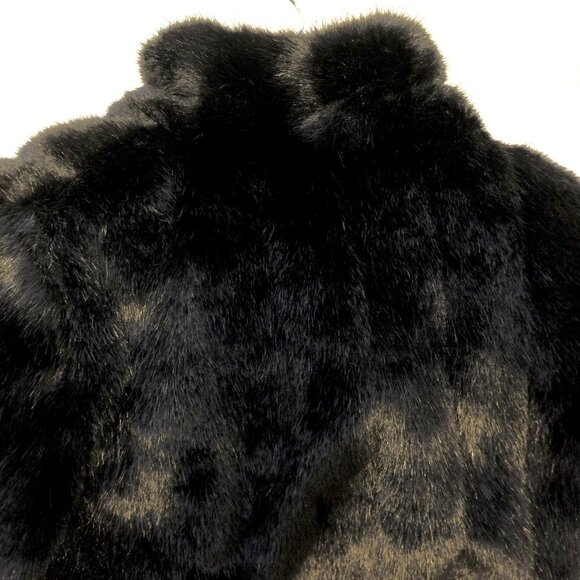 DONNA SALYERS FABULOUS FURS~Black Mink FAUX FUR HIP LENGTH COAT SZ MED LIKE NEW - Picture 7 of 8
